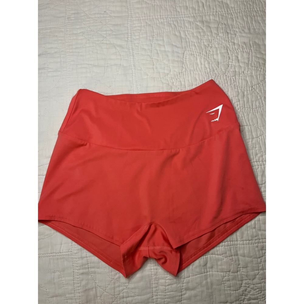 Gymshark Women Training Shorts Coral Red High Waisted Athletic Size XS-S
